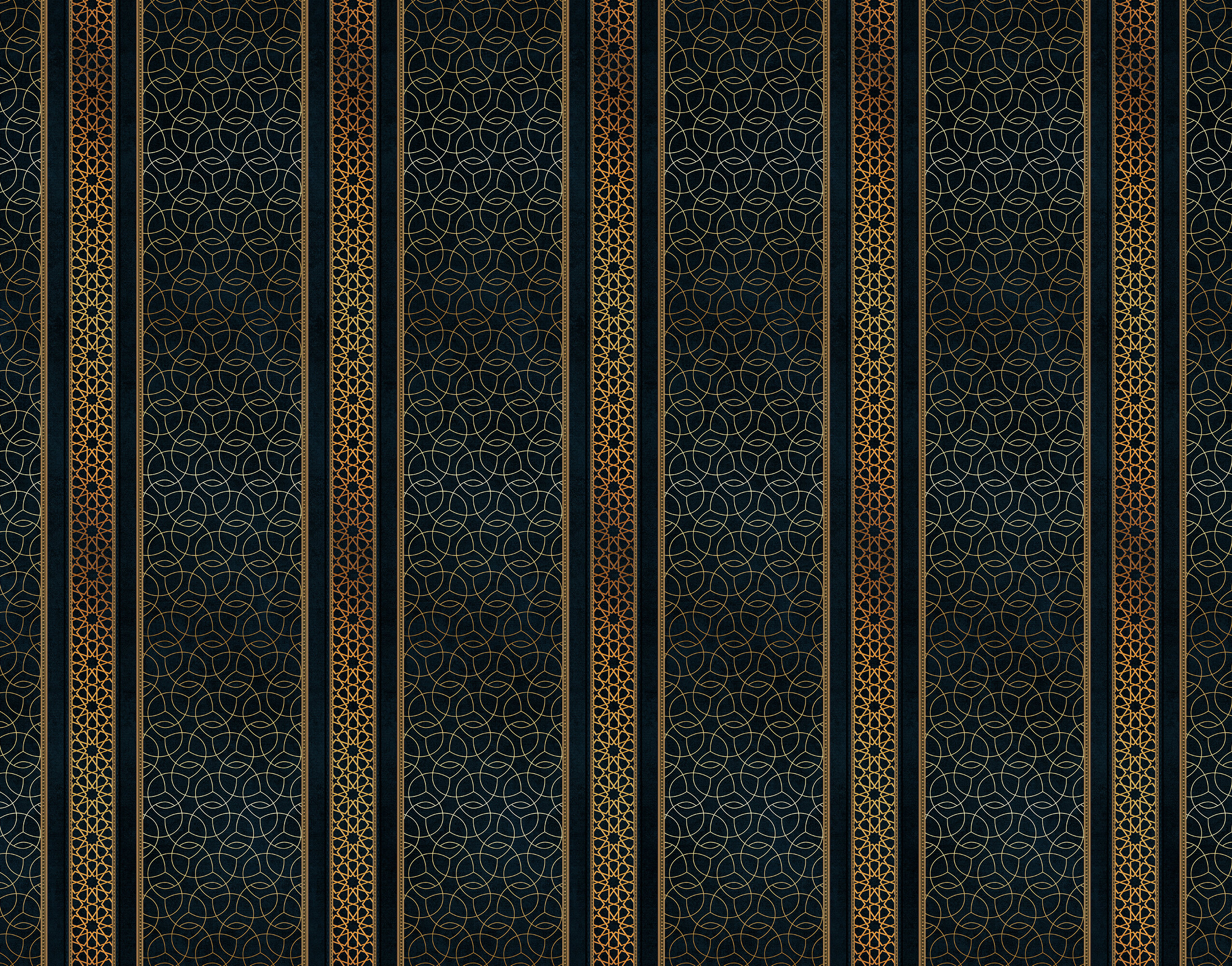 Altın ve Siyah Osmanlı Motif Duvar Kağıdı