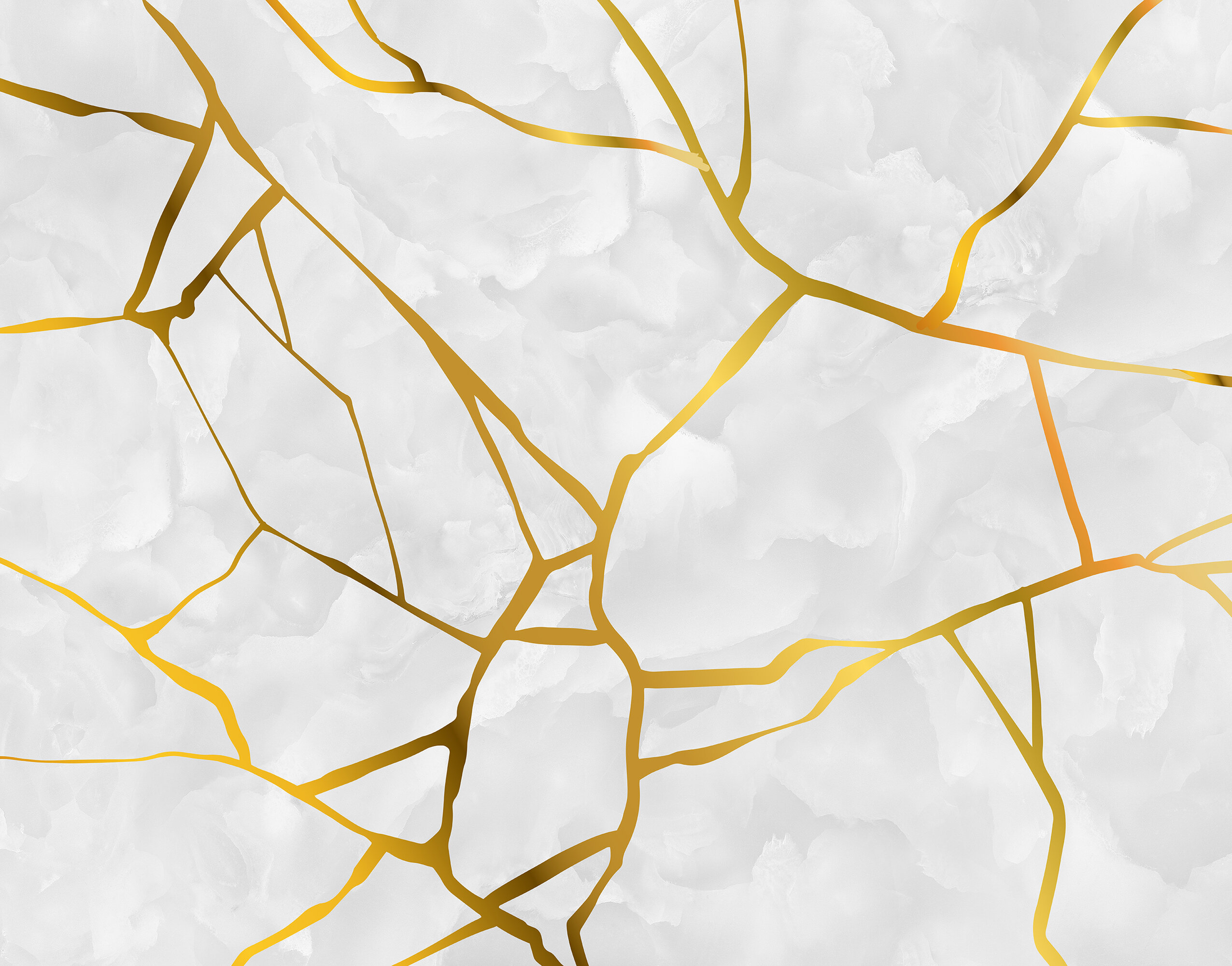Beyaz Kintsugi Mermer Duvar Kağıdı