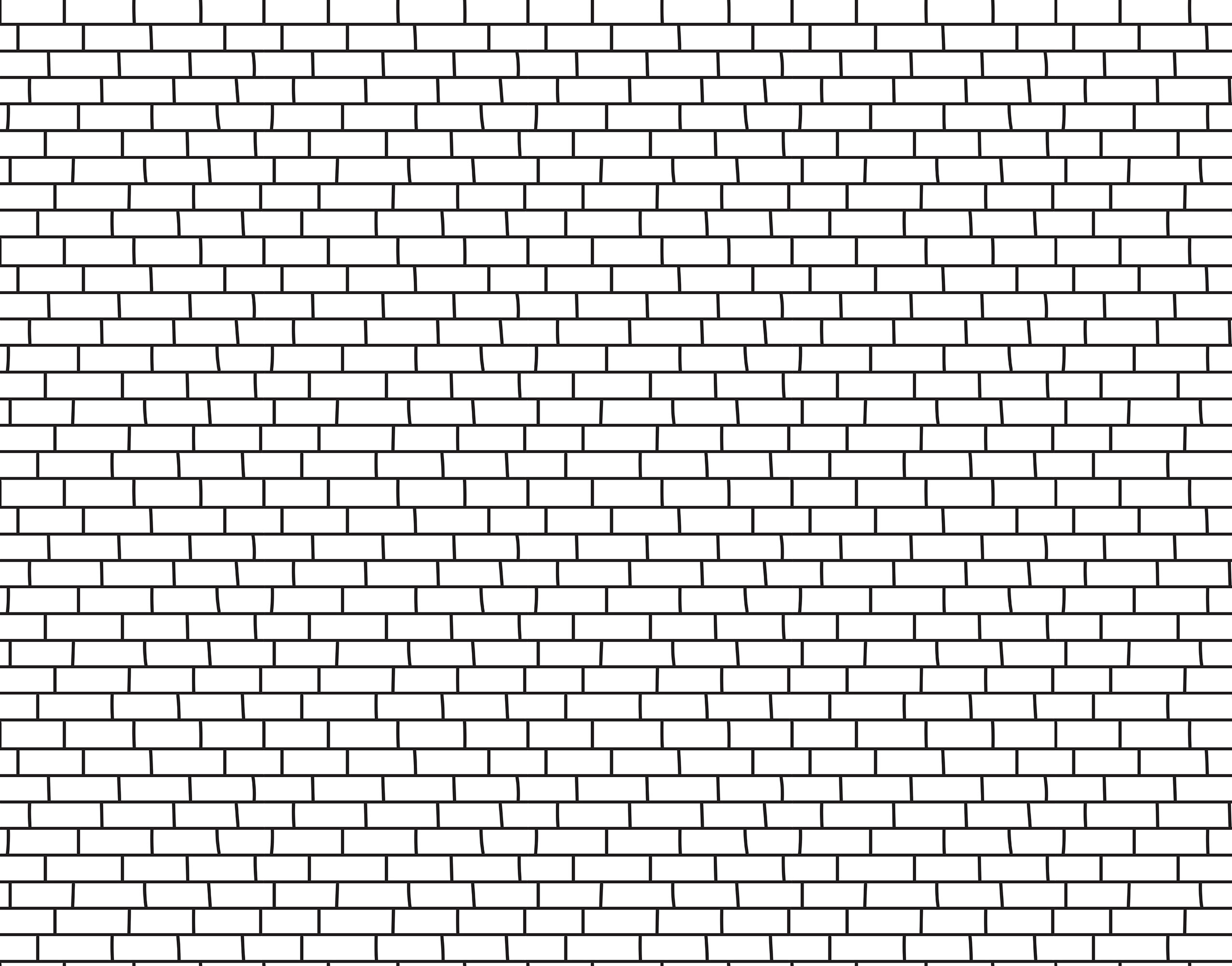 Beyaz Tuğla Taş Duvar Siyah Çizgili Duvar Kağıdı