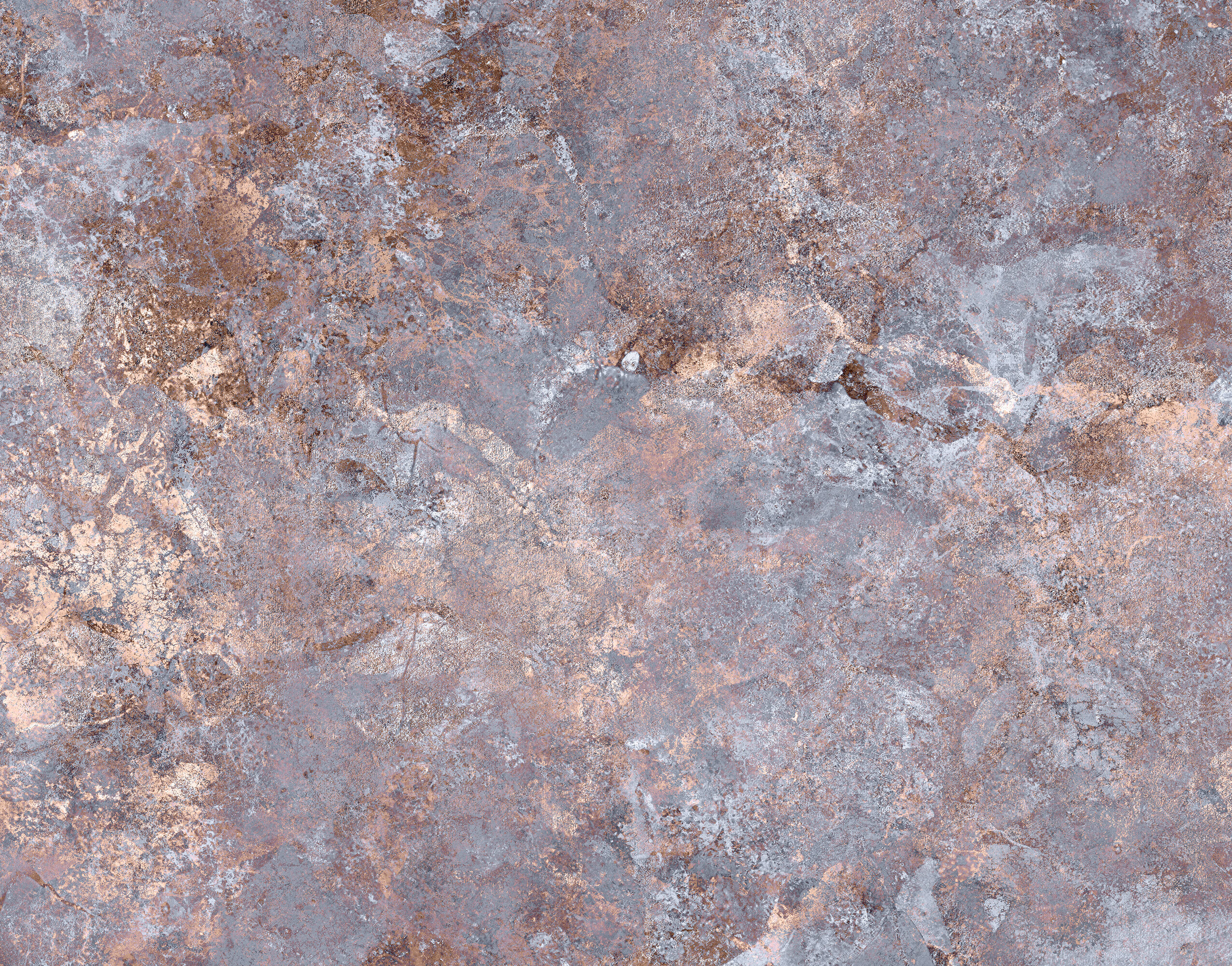 Gri Bronz Karışık Desenli Duvar Kağıdı