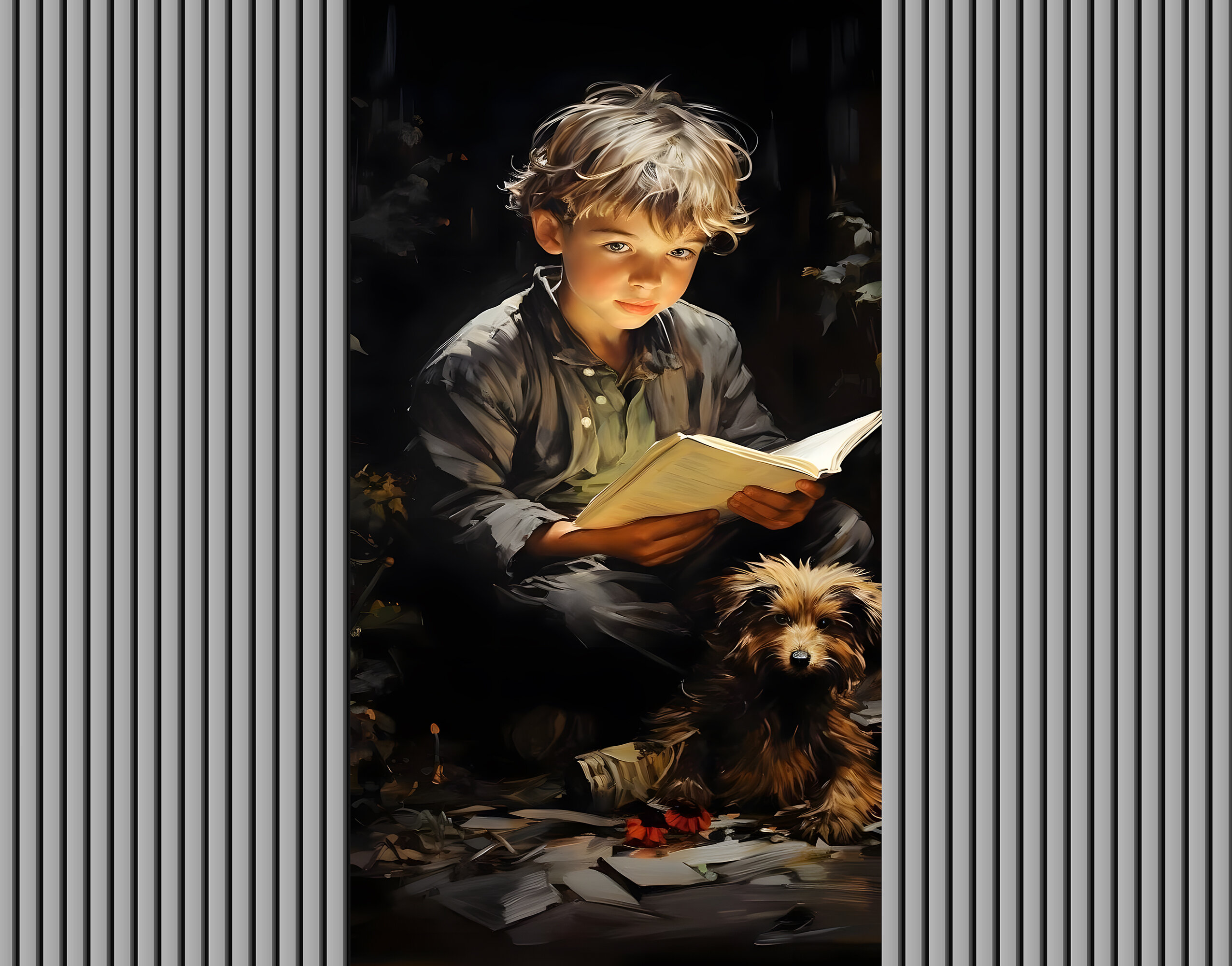 Kitap Okuyan Çocuk Duvar Kağıdı