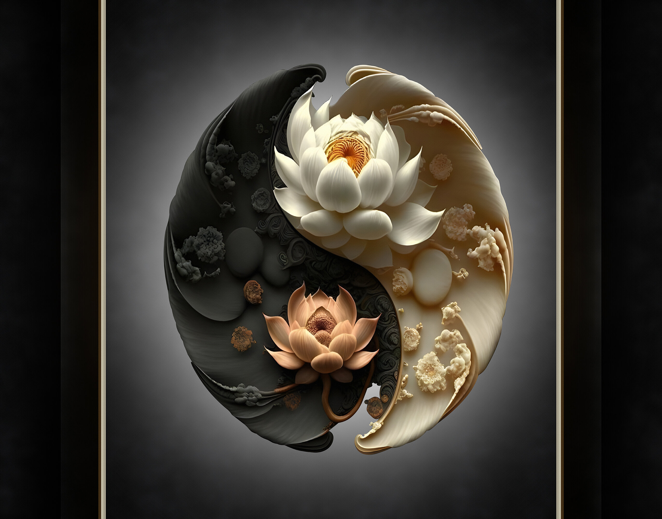 Ying Yang Lotus Duvar Kağıdı